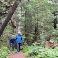 Orion and Mom amongst Old Growth Forest Elders